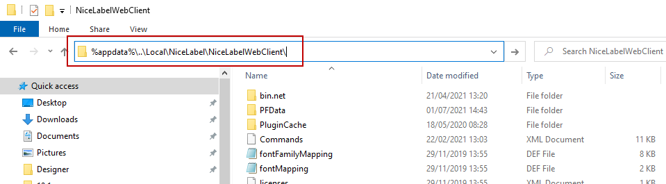 Loftware Web Client prints an older label version or revision