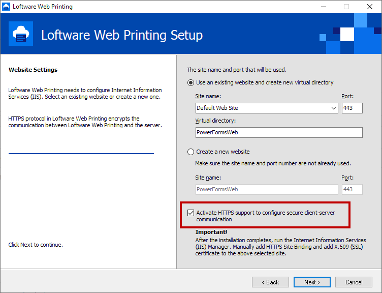 Installing Web Printing Site