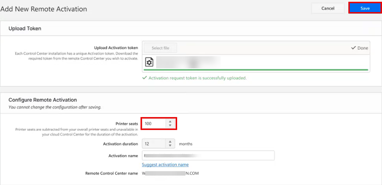 Creating a new remote activation