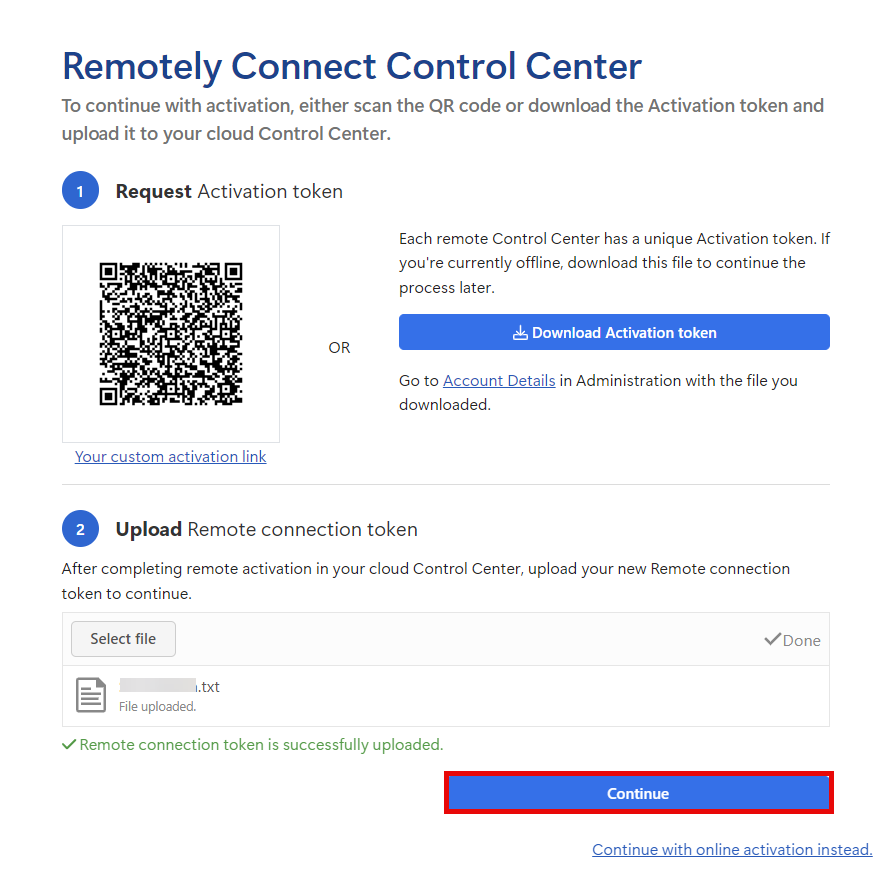 Creating a new remote activation
