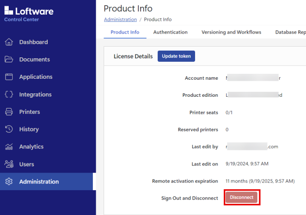 Disconnecting remote activation
