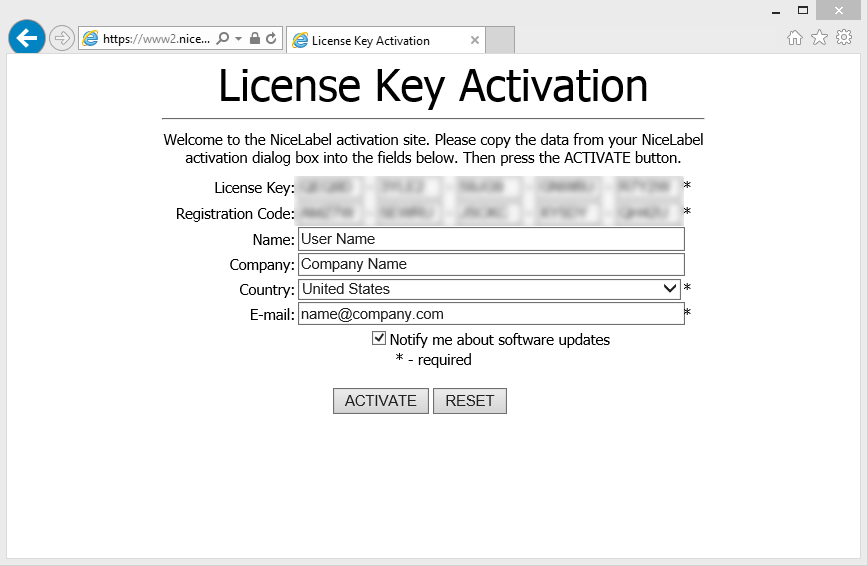 Activation du numéro de la clé Page.png