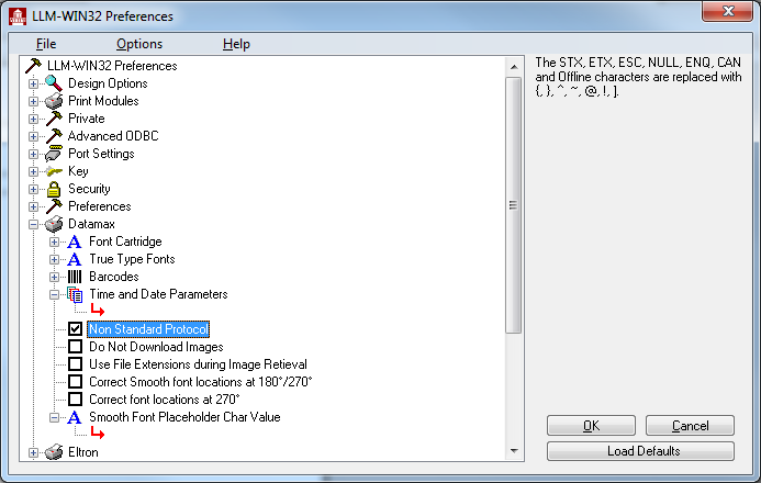 Data Max Code Using Datamax Alternate Control Codes